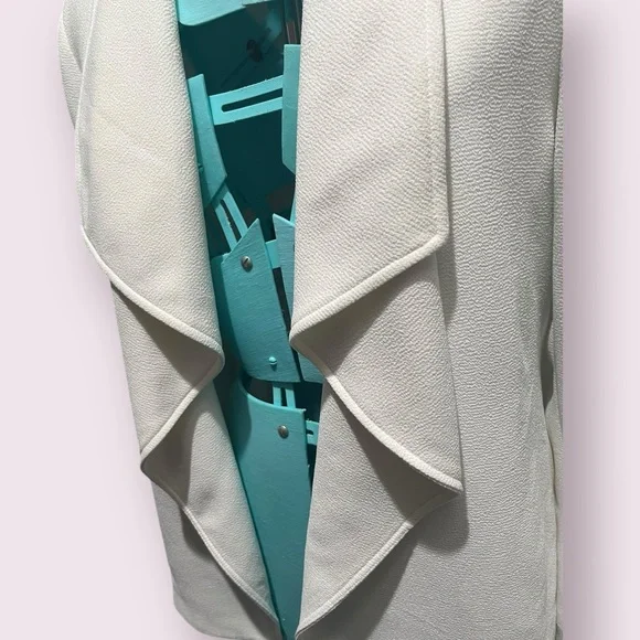 Alfani Soft White Open Front Draped Blazer | Size L - Picture 16 of 16